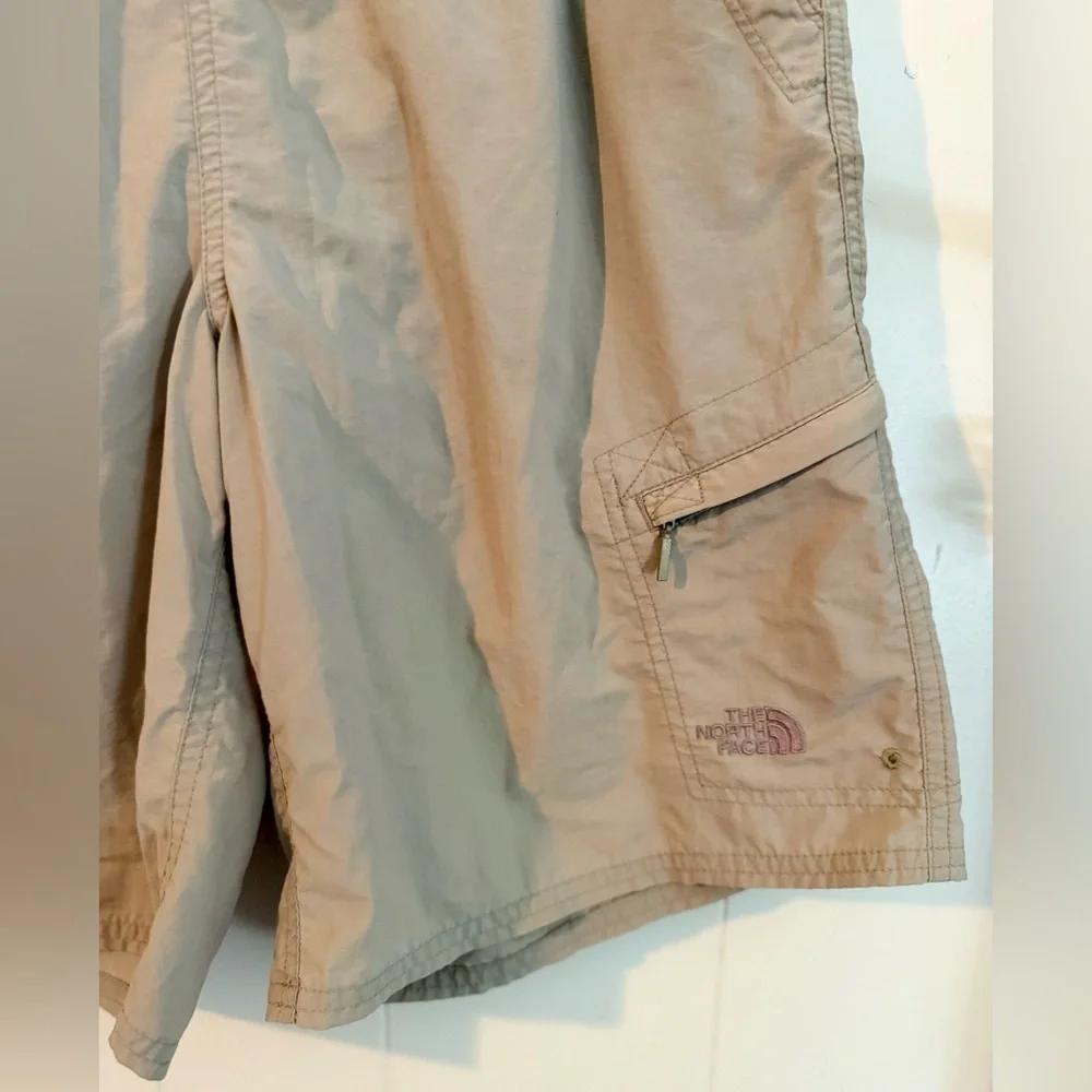 The North Face Tan Cargo Lined Shorts with Elastic Waistband, Size S